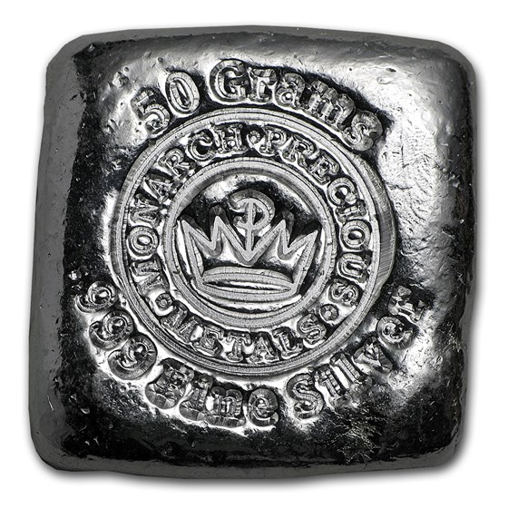 50 gram Hand Poured Silver Square - MPM 50 gram Hand Poured Silver Square - MPM
